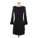 Madewell Casual Dress - Sheath Crew Neck 3/4 sleeves: Black Dresses - Women's Size Small