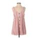 Maeve by Anthropologie Casual Dress - A-Line Plunge Sleeveless: Pink Stripes Dresses - Women's Size 4