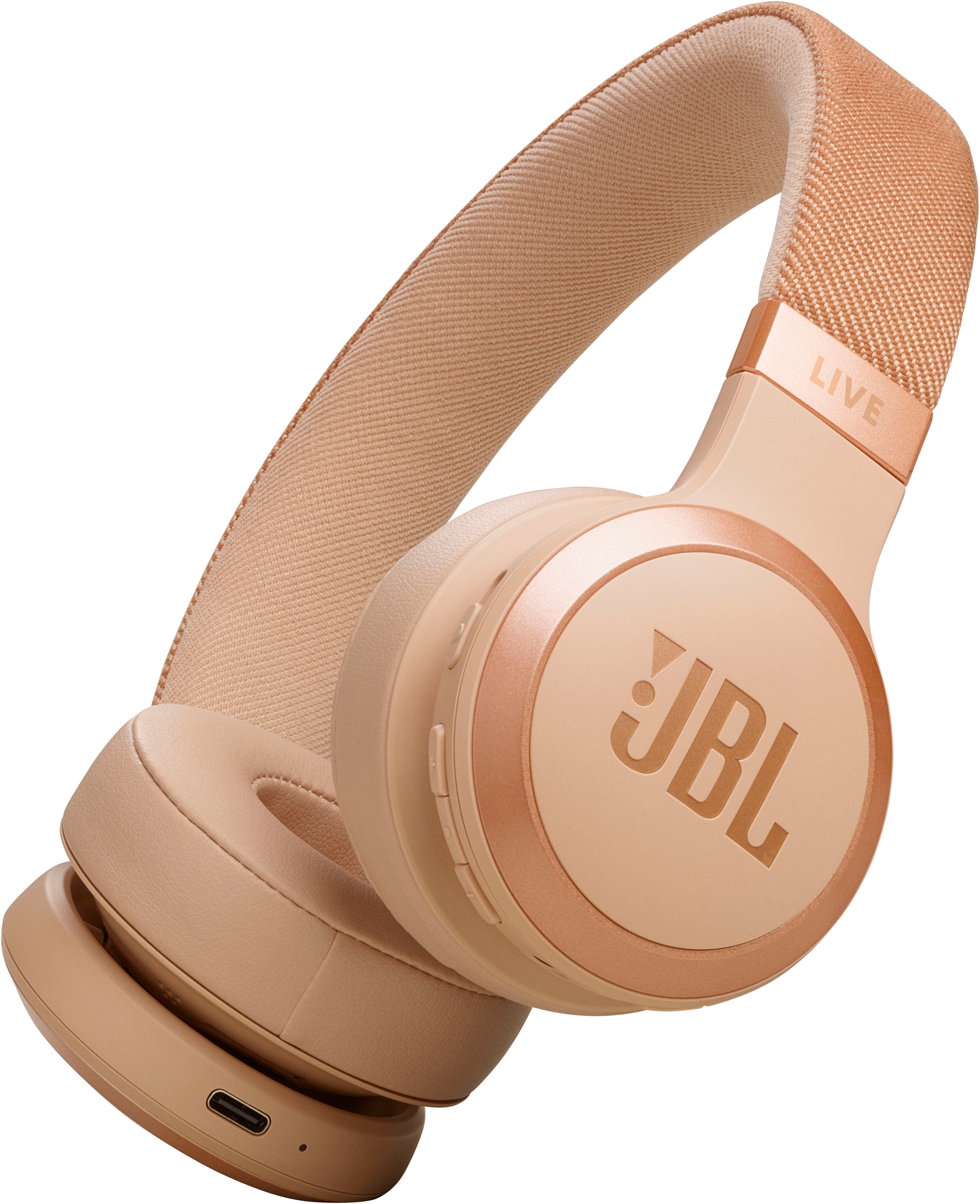 JBL On-Ear-Kopfhörer "LIVE 670NC", beige, B:7,3cm H:7,3cm T:3,7cm, Kopfhörer, Bluetooth On-Ear-Kopfhörer