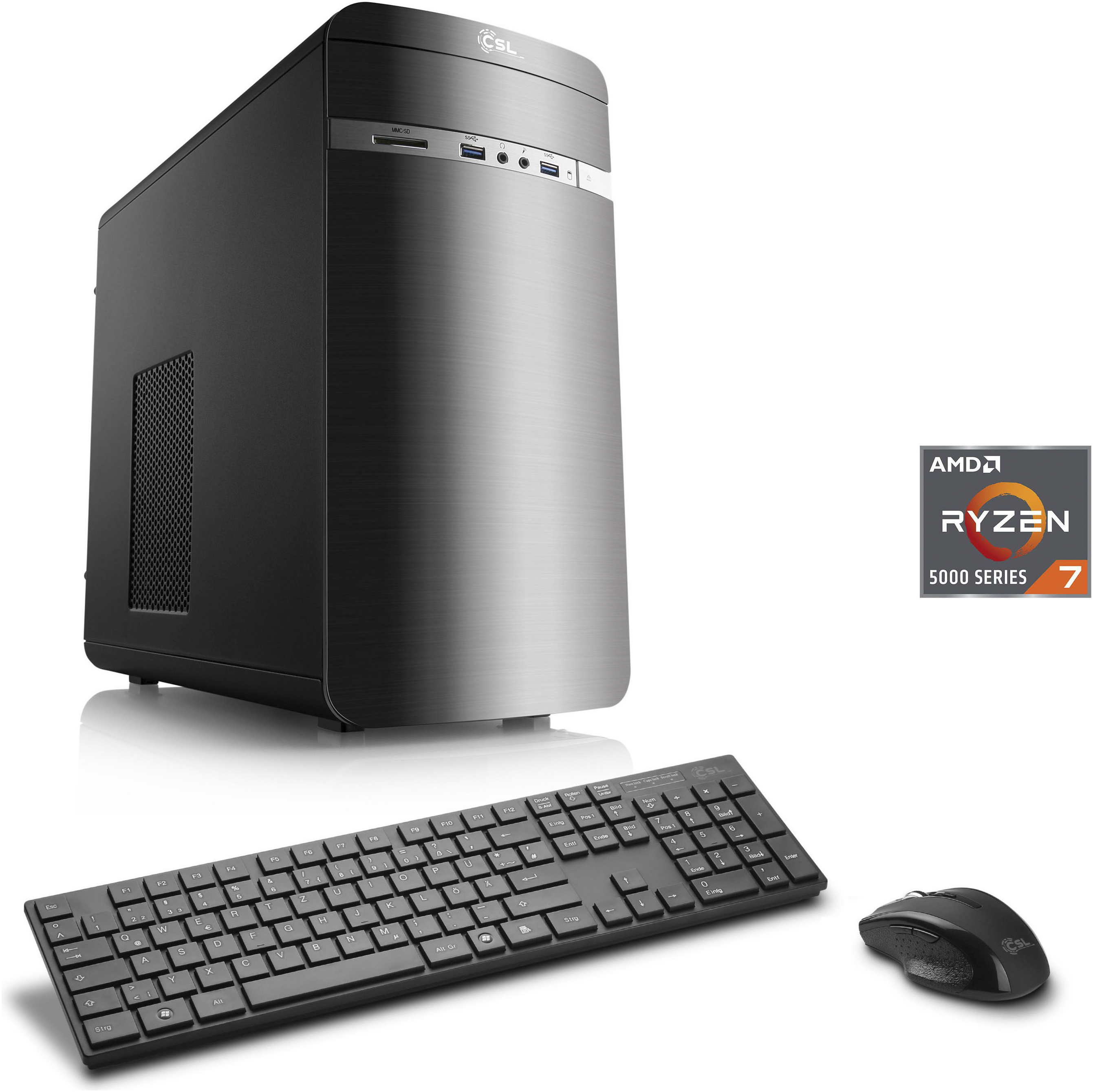 CSL Gaming-PC "Sprint V28514", grau (anthrazit), Microsoft Windows 11 Home (64 Bit), 16 GB RAM 1.000 GB SSD, Desktop-PCs Image