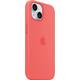 APPLE Smartphone-Hülle "iPhone 15 Silikon mit MagSafe" Hüllen Gr. Apple iPhone 15, rosa (guave) Smartphone Hülle