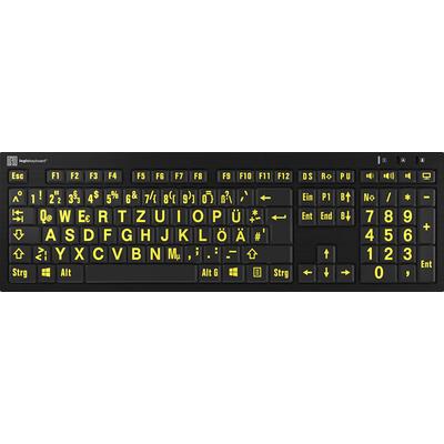 LOGICKEYBOARD Slimline-Tastatur "XL-Print Yellow on Black DE (PC/Nero)" Tastaturen schwarz (schwarz, gelb) Tastaturen
