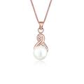 Perlenkette ELLI "Infinity Perle Kristalle 925 Silber" Halsketten Gr. ohne Stein, Silber 925 (Sterlingsilber), Länge: 45 cm, rosegold Damen Perlenketten