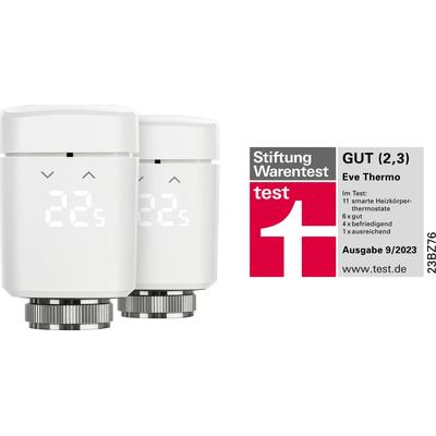 EVE Heizkörperthermostat "Thermo 2-er Pack", weiß (grundfarbe), B:5,4cm H:6,7cm T:8,5cm, Heizkörperthermostate, Gen. 4