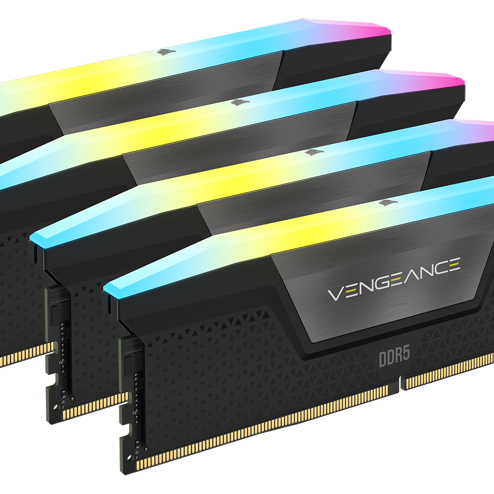 CORSAIR PC-Arbeitsspeicher "VENGEANCE RGB DDR5 Memory", schwarz, 4 x 48 GB, Arbeitsspeicher, Kundenspezifische Leistungs-PCB Image
