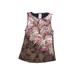 Lands' End Swimsuit Top Brown Print Open Neckline Swimwear - Women's Size 2 Petite