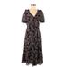 MICHAEL Michael Kors Casual Dress - Midi V Neck Short sleeves: Black Dresses - Women's Size Medium