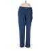 Adidas Dress Pants - Low Rise Straight Leg Boyfriend: Blue Bottoms - Women's Size Small