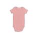 Carter's Short Sleeve Onesie: Pink Bottoms - Size Newborn