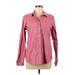 Gap Long Sleeve Button Down Shirt: Burgundy Tops - Women's Size Medium