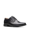 Schnürschuh CLARKS "Tilden Plain", Herren, Gr. 45, schwarz (schwarz leather), Leder, elegant, Schuhe, Freizeitschuh, Halbschuh, Schnürschuh mit komfortablem Fußbett