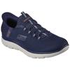 Slip-On Sneaker SKECHERS "SUMMITS-HIGH RANGE", Herren, Gr. 49,5, blau (navy), Textil, sportlich, Schuhe, Freizeitschuh mit Slip Ins-Fersenpart für einen leichten Einstieg, Topseller
