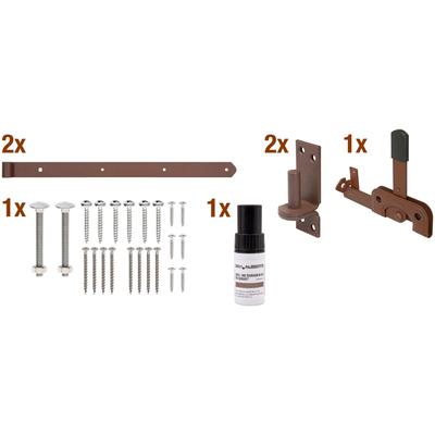 Torbeschlag ALBERTS "DURAVIS Beschlagssortiment", braun (rostbraun), Stahl, Beschläge, für Einzeltore, duplexbeschichtet