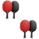 Yardwe 4 Pcs 5 Double Pimples-in Table Tennis Racket Professional Pong Racket Carbon Fiber Table Tennis Racket Pong Bats Professional Pingpong Racket Pingpong Balls Red Match Bamboo