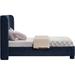 Meridian Furniture USA Panel Bed Upholstered/Polyester in Blue | 52 H x 52 W x 82.5 D in | Wayfair B1207Navy-T