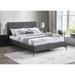 Meridian Furniture USA Gallo Bed Upholstered/Faux leather in Gray | 43.5 H x 81.5 W x 89 D in | Wayfair GalloGrey-K