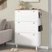 Ebern Designs Ilesha 24 Pair Shoe Storage Cabinet Manufactured Wood in White | 47.6 H x 31.5 W x 9.4 D in | Wayfair