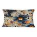 East Urban Home Romantic Blue & Cream Paisleys - Floral Printed Throw Pillow /Polyfill blend in Blue/Orange/White | 12 H x 20 W x 5 D in | Wayfair