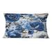 East Urban Home Blue Neo Victorian Roses Victorian Pattern III - Floral Printed Throw Pillow Polyester/Polyfill blend | 12 H x 20 W x 5 D in | Wayfair