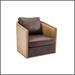 Barrel Chair - Bayou Breeze Bazluke 30" Wide Swivel Barrel Chair Faux Leather in Brown | 30 H x 30 W x 35 D in | Wayfair