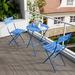 Ebern Designs Eatontown 2 - Person Outdoor Seating Group w/ Cushions, Steel in Blue | Wayfair DE4CB0DB0974406DB2F4A00E0BB30C4B