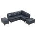 Blue Sectional - Ivy Bronx Hudnut 3 - Piece Vegan Leather Corner Sectional Faux Leather | 33.07 H x 94.88 W x 72.44 D in | Wayfair