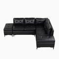 Black Reclining Sectional - Ivy Bronx Kulo 3 - Piece Vegan Leather Sectional Faux Leather | 33.2 H x 95.01 W x 72.57 D in | Wayfair