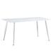 Wrought Studio™ Modern Minimalist Rectangular Dining Table w/ 0.4 Inch White Imitation Marble Tabletop & Silver Legs Glass/ in Gray/White | Wayfair