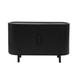 Ebern Designs Brenice 47.8 Curved Design Light Luxury Sideboard w/ Adjustable Shelves Wood in Black | 30 H x 47.8 W x 16.5 D in | Wayfair