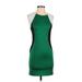 Forever 21 Casual Dress - Mini High Neck Sleeveless: Green Solid Dresses - Women's Size Small