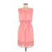 Gianni Bini Casual Dress - Mini Scoop Neck Sleeveless: Pink Solid Dresses - Women's Size Medium