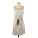 Cynthia Rowley Cocktail Dress: Silver Jacquard Dresses - Women's Size 2