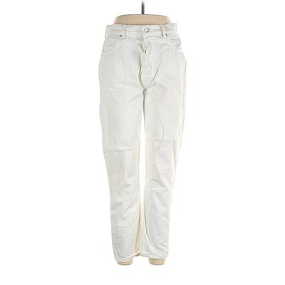 Anine Bing Jeans - High Rise Straight Leg Boyfriend: Ivory Bottoms - Women's Size 32 - Stonewash