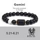 Charm Bracelet Hombre Jewellery Couple Natural Unisex Beads Masculina 12 constellation Agate Stone