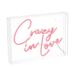 Crazy In Love 14" X 10" Contemporary Glam Acrylic Box USB Operated LED Neon Light, Red by JONATHAN Y - 14" X 10"