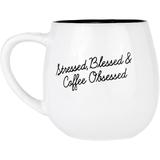 Amici Home Stressed Blessed and Coffee Obsessed Coffee Mug 20 Oz - 6 inch