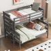 Wood Bunk Bed Twin over Full Size with Side Ladder