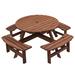 5-Piece Solid Wood Outdoor Camping Dining Table with with 4 Built-in Benches Available For DIY
