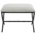 Shearling Cushioned Top Small Bench - 24" - Gray and Black