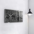 Abstraktions-Wanduhr, schwarze Glasuhr, Leute-Hängeuhr, personifizierte Uhr, Zahlen oder Linien Sammlung