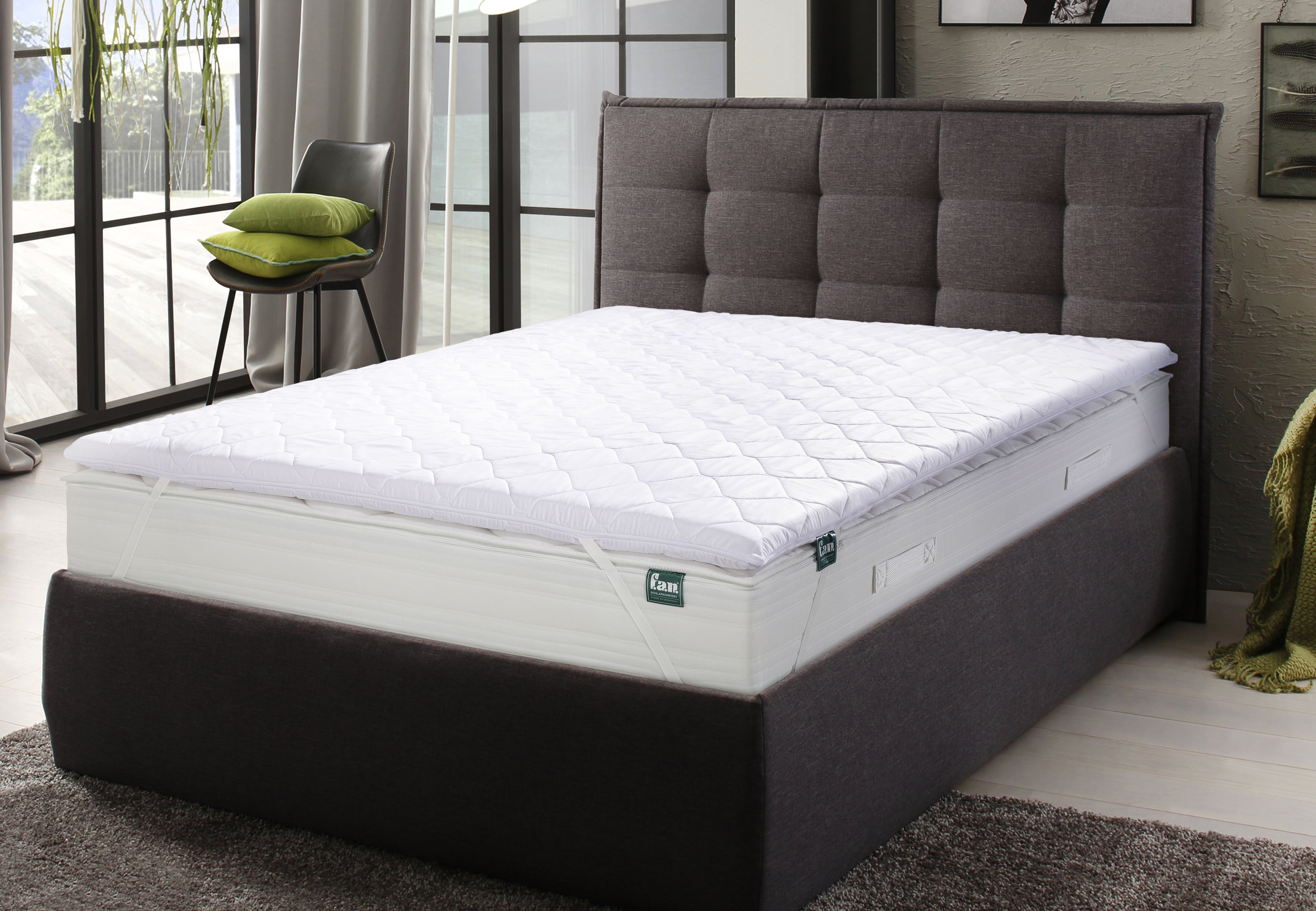 Topper FAN "Kian", weiß, B:200cm H:5,5cm L:200cm, Komfortschaum, Topper, Komfortkern mit mehr als 1.000 Wellnesspunkten Image