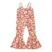 Toddler Girls Summer Sleeveless Jumpsuit Fashion Flower Print Outwear For Girls Clothing One Baby Girl Toddler Clothes Fall Baby Outfits for Girls Dress Pants Boys Take Home Outfit for Baby Girl