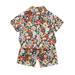 Kids Toddler Baby Girls Spring Summer Floral Cotton Print Short Sleeve Shirt Tops Shorts Outfits Clothes Baby Girl Clothes Autumn Simple Cute Outfits Baby Girl Set Clothes Tightly Knit Checke Leggings