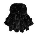 QUYUON Toddler Boy Fall Jacket Clearance Long Sleeve Fleece Jacket Toddler Girls Solid Color Thicken Plush Cute Keep Warm Winter Hoodie Hairball Thick Coat Cloak Black 3T-4T