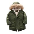 Frostluinai Savings Clearance 2023! Winter Coats for Kids Baby Boys Girls 2023! Children s Velvet Padded Coat Winter Fashion Hooded Boy s Cotton Coat Cotton-padded JacketInfant Outerwear