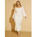 Plus Size Flounced Sheath Midaxi Dress