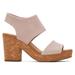 TOMS Women's Majorca Pink Suede Platform Cork Sandals Natural/Pink, Size 8