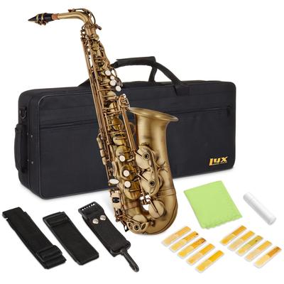 LyxJam Alto Saxophone, E Flat Brass Saxophone for Beginners with Complete Accessory Kit