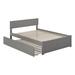 Full Solid Wood Platform Bed with Twin Trundle in Gray