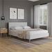 Tufted Upholstered Queen Platform Bed in Gray Linen